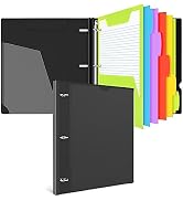 INFUN All-in-one Telescoping Binder Notebook, Refillable 3 Ring Notebook Binder with 1 Plastic Mo...