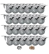 2 inch Caster Wheels, Casters Set of 24 Heavy Duty Locking Castors, Swivel Casters with Brake (To...