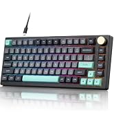 VGN N75 Wired 75% Compact Mechanical RGB Gaming Keyboard with Media Knob | Custom Gasket Mount Ke...