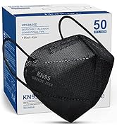 Boncare KN95 Face Masks, Black KN95 Masks 50 Pack, 5-Layer Face Masks