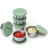 haakaa 6 Pack Small Salad Dressing Container To Go, 1.18 oz Leakproof Condiment Containers with S...