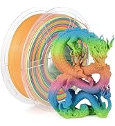 iSANMATE PLA+ Filament 1.75 mm Rainbow Filament, 3D Printer Filament Rainbow PLA, Color Change Fi...