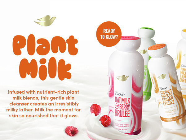 Plant milk body wash range