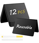 12 Pcs Mini Chalkboard Signs, 4"x3" Reusable PVC Food Labels for Party Buffet, Small Table Place ...