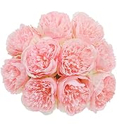 U'Artlines 2Bouquet 10Heads Artificial Peony Silk Flower Leaf Home Office Wedding Party Festival ...