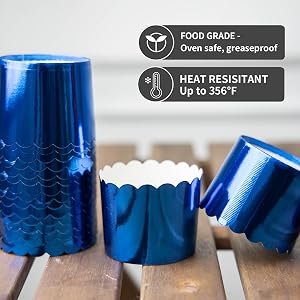 blue paper baking cups