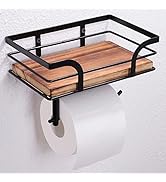 AIDILI Rustic Farmhouse Toilet Paper Holder with Shelf - Farmhouse Bathroom Rustic Country Decor ...