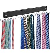 Tie Rack Wall Mounted, Tie, Belt and Scarf Hanger 20 Hook, Tie and Belt Organizer