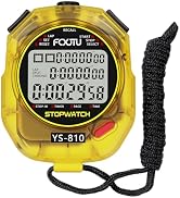 FCXJTU Sports Stopwatch Timer, 10 Lap/Split Memory Digital Stopwatch Countdown Timer with 12/24 H...