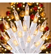LED Christmas Lights Indoor Outdoor, 33FT 100 Count Mini String Lights | White Wire, 8 Lighting M...