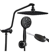 WRISIN 10 Inch Rain Shower Head with Handheld Spray, 7-Function Handheld Showerhead, Adjustable M...