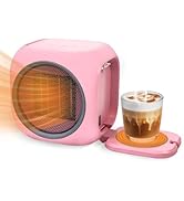 Fanqiebros Upgraded Space Heater& Coffee Mug Warmer, Smart Dual Heating for Indoor Use, Portable ...