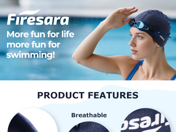 firesara fabric swim cap