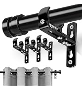 Curtain Rod Bracket, Curtain Rod Holders for Wall, Heavy Duty Ceiling Rods Hooks Hangers for 5/8"...