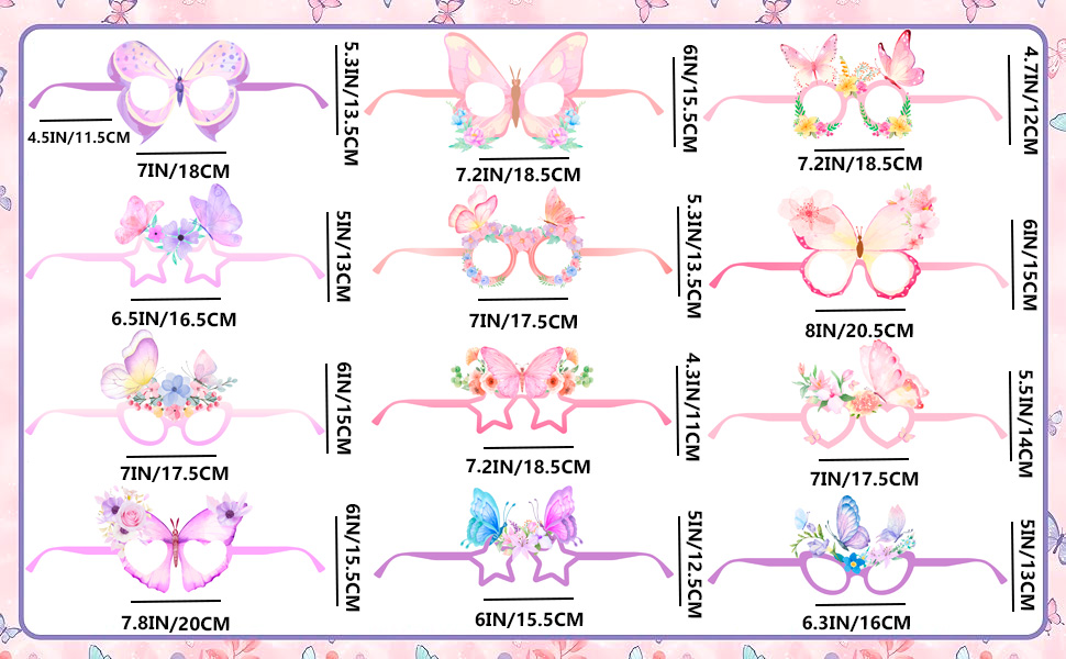 butterfly paper glasses