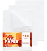 bondibili 140 Sheets White Tissue Paper for Gift Bags, 20 x 14 inch Acid Free White Wrapping Tiss...