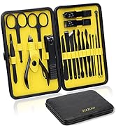 ZIZZON Manicure Set 18 in 1 Professional Pedicure Set Nail scissors Grooming Kit with Leather Tra...