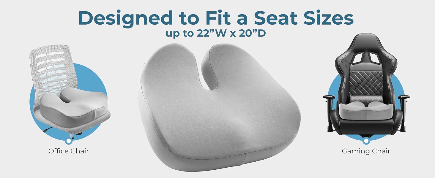 Seat Cushion Designed to fit a Seat Sizes up to 22" x 20"