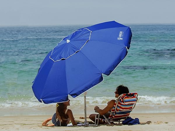 8ft beach umbrella 7ft AMMSUN large heavy duty with sand anchor portable convenient big large