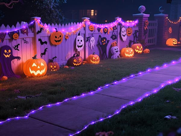 rope lights for outside purple Halloween lights tube lights outdoor string lights indoor waterproof
