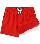 CoozySphere Boys Swim Trunks with Compression Liner 3T-16 Swimming Shorts Quick Dry Bathing Suit ...