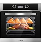 AMZCHEF Single Wall Oven 24" Built-in Electric Ovens with 11 Functions, 8 Automatic Recipes, 2800...