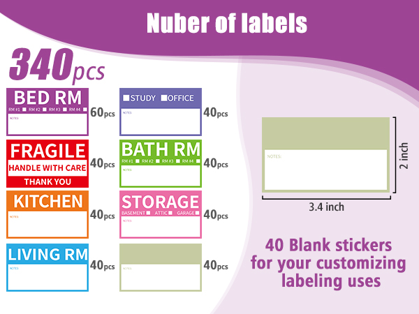 Home Moving Labels