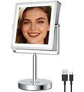 basitool JIONIESIM Series 1X/10X Makeup Mirror with Lights, Double Sides Lighted Magnifying Mirro...