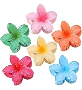 CHANDAT Flower Hair Clips 6 PCS Hawaiian Claw Clips for Vacation Hibiscus Hair Claw Clips Cute La...