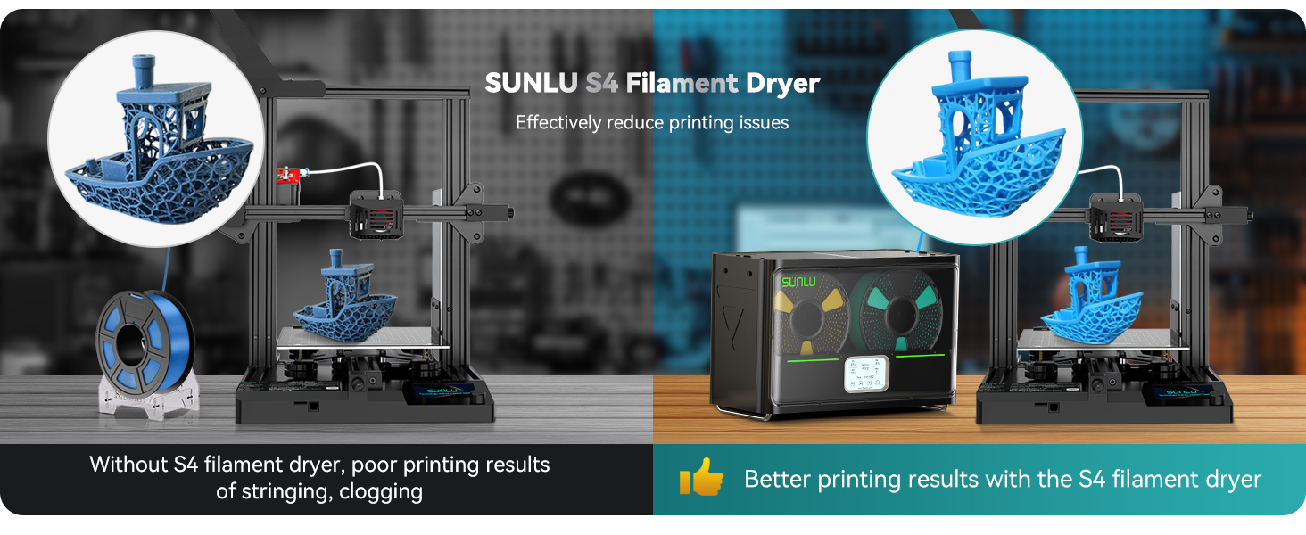 SUNLU Official Filament Dryer S4, 4 Spools Capacity, Efficient Heating to 70?