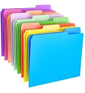 Habgp 9 Pcs File Folders, Manilla Folders 8.5 x 11 Inch, 1/3-Cut Tab Colored File Folders Letter ...
