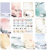 160 Pcs Stationery Paper Envelopes Set Includes 50 Lined Writing Paper & 50 Envelopes with 60 Col...