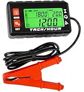 Runleader Digital Hour Meter Tachometer with Alligator Clip, Maintenance Reminder for Lawn Mower ...