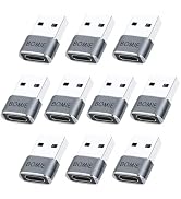BOMIE USB to USB C Adapter 10 Pack,PD27W/66W/QC100W Fast Charging 480Mbps Data Transfer,Type-c Fe...