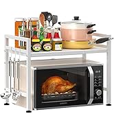 Pusdon Extendable Microwave Oven Rack, Heavy Duty Adjustable Microwave/Toaster Shelf(L15.7~23.6" ...