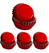 Red Foil Cupcake Liners For Baking 300pcs Baking Cups Thick & Sturdy, Oil Resistance,Muffin Liner...