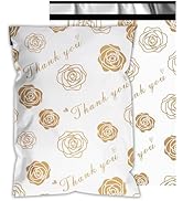 Vapulcio Thank You Poly Mailers 10x13 Inch 25 Pcs - Gold Rose Printed Shipping Bags for Clothing ...