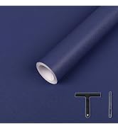 LXCREAT Blue Matte Peel and Stick Wallpaper, Blue Solid Color Removable Self Adhesive Wallpaper, ...