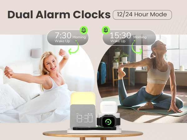 clock with charging station