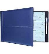 Antner 7 Ring Business Checkbook Binder for Business Checks, 600 Checks Capacity, PU Leather Chec...