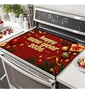 HOMETITUTE Happy New Year 2026 Stove Top Cover 28x20 Inch Glass Top Protector Decorative Electric...