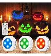 Litake Halloween Jack-O-Lantern Lights, Dimmable RGB Color Changing Pumpkin Lights,Remote Control...
