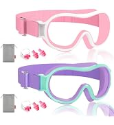 Aegend Kids Swim Goggles with Soft Fabric Strap, Anti-Fog No Leak Wide View Swimming Goggles for ...