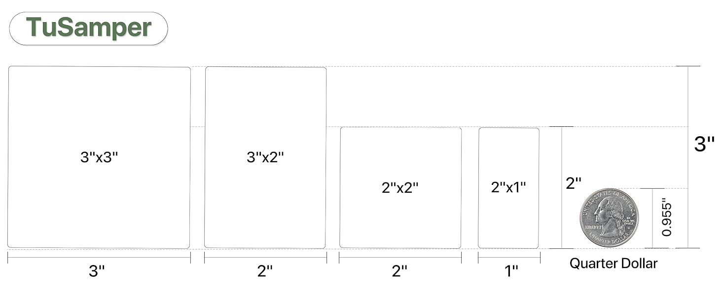 TuSamper Dimension Comparison Chart