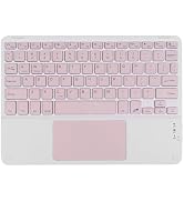 Bluetooth Keyboard with Touchpad, Ultra Slim Rechargeable Wireless Tablet Keyboard with Trackpad,...