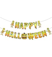 KatchOn, Gold Iridescent Happy Halloween Banner - 10 Feet, 2 String, NO DIY | Spooky Happy Hallow...