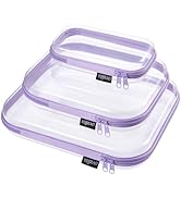 YQBRAO 3 Pack Hard Sided Clear Zipper Case for Storage- Thickened-Grade Clear Hard Shell Zipper C...