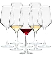 OUWO Wine Glasses Set of 8, 13.5oz Red White Wine Glasses,Lead-free Long Stem Wine Glasses for Ho...