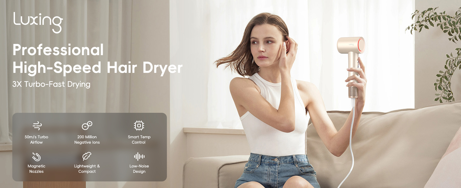 Professional High-Speed Hair Dryer with Advanced Features