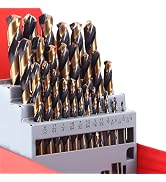 AIMLENTOOL 29PC Drill Bit Set, 135° Tip HSS with Black and Gold Finish, Twist Jobber Length Drill...